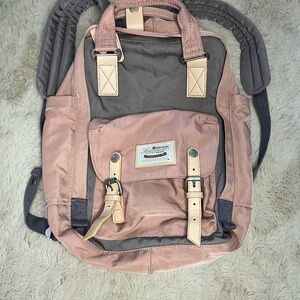 Stylish Women's Backpack in Pink and Gray